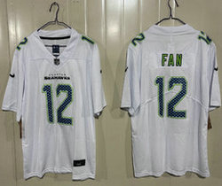 Nike Seattle Seahawks #12 Fan White Fashion Stitched Football Jersey