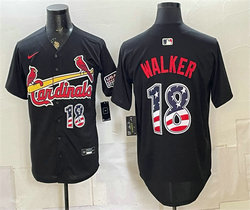 Nike St. Louis Cardinals #18 Jordan Walker Black USA 250 Fourth of July Stitched Baseball Jersey