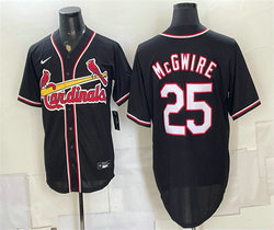 Nike St. Louis Cardinals #25 Mark McGwire 2026 Fashion Replica Black Out Stitched Baseball Jersey