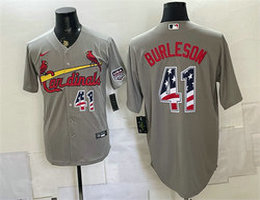 Nike St. Louis Cardinals #41 Alec Burleson Grey USA 250 Fourth Of July Stitched Baseball Jersey