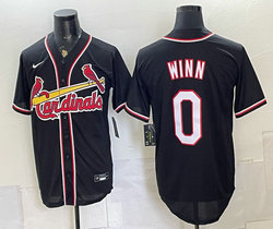Nike St.Louis Cardinals #0 Masyn Winn Black Fashion Jersey