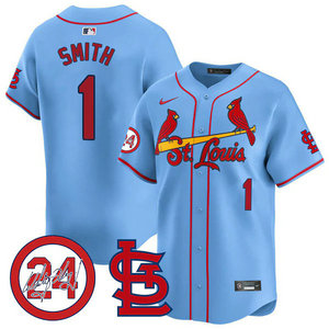 Nike St.Louis Cardinals #1 Ozzie Smith Blue 2024 Memorial Authentic stitched MLB jersey