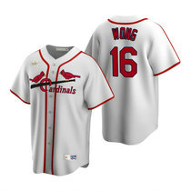 Nike St.Louis Cardinals #16 Kolten Wong Cooperstown Collection White Authentic Stitched MLB Jersey
