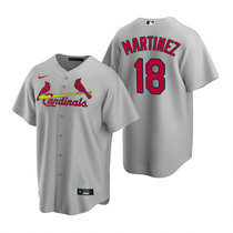 Nike St.Louis Cardinals #18 Carlos Martinez Gray Game Authentic stitched MLB jersey