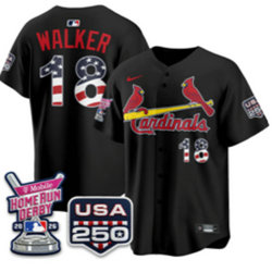 Nike St.Louis Cardinals #18 Jordan Walker Black Home Run Derby and 250 Patch Jersey