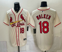 Nike St.Louis Cardinals #18 Jordan Walker Cream Authentic Stitched MLB Jersey