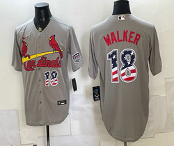 Nike St.Louis Cardinals #18 Jordan Walker Gray 250 Fourth Of July Stadium Jersey