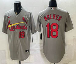 Nike St.Louis Cardinals #18 Jordan Walker Gray Authentic Stitched MLB Jersey