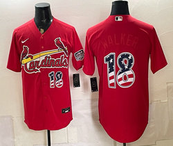 Nike St.Louis Cardinals #18 Jordan Walker Red 250 Fourth Of July Stadium Jersey