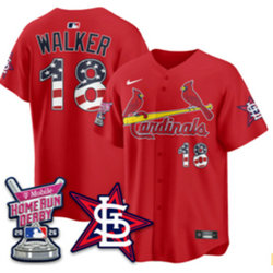 Nike St.Louis Cardinals #18 Jordan Walker Red Home Run Derby and 250 Patch Jersey