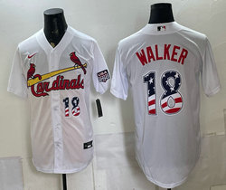 Nike St.Louis Cardinals #18 Jordan Walker White National flag Baseball Jersey