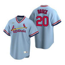 Nike St.Louis Cardinals #20 Lou Brock Cooperstown Collection Light Blue Authentic Stitched MLB Jersey
