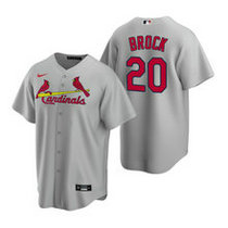 Nike St.Louis Cardinals #20 Lou Brock Gray Game Authentic Stitched MLB Jersey