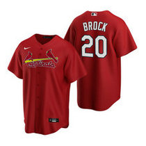 Nike St.Louis Cardinals #20 Lou Brock Red Game 2020 Authentic Stitched MLB Jersey