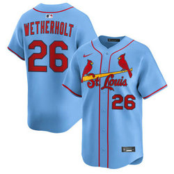 Nike St.Louis Cardinals #26 JJ Wetherholt Blue Authentic Stitched MLB Jersey
