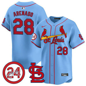 Nike St.Louis Cardinals #28 Nolan Arenado Blue 2024 Memorial Authentic stitched MLB jersey