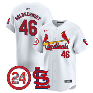 Nike St.Louis Cardinals #46 Paul Goldschmidt White 2024 Memorial Authentic stitched MLB jersey