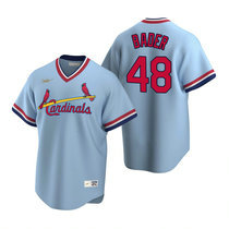Nike St.Louis Cardinals #48 Harrison Bader Cooperstown Collection Light Blue Authentic Stitched MLB Jersey