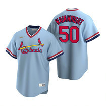 Nike St.Louis Cardinals #50 Adam Wainwright Cooperstown Collection Light Blue Authentic Stitched MLB Jersey