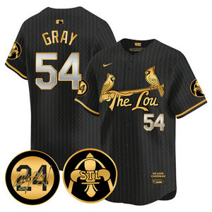 Nike St.Louis Cardinals #54 Sonny Black Red 2024 City 24 Gold Name Game Authentic stitched MLB jersey