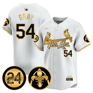 Nike St.Louis Cardinals #54 Sonny Gray White 2024 City 24 Gold Name Game Authentic stitched MLB jersey