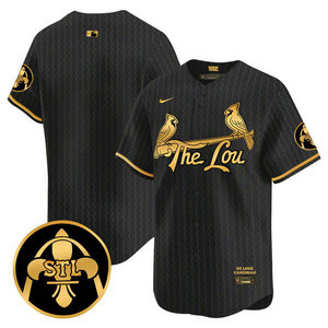 Nike St.Louis Cardinals Blank Black 2024 City Gold Name Game Authentic stitched MLB jersey