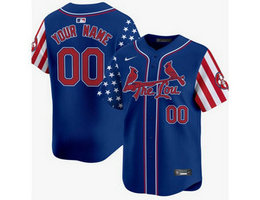 Nike St.Louis Cardinals Custom Blue National flag Authentic Stitched MLB Jersey