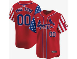 Nike St.Louis Cardinals Custom Red National flag Authentic Stitched MLB Jersey