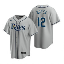Nike Tampa Bay Rays #12 Wade Boggs Gray Game Authentic stitched MLB jersey