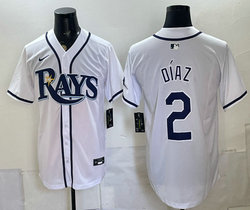 Nike Tampa Bay Rays #2 Yandy Díaz White Authentic stitched MLB jersey