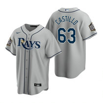 Nike Tampa Bay Rays #63 Diego Castillo Gray Game 2020 World Series Game MLB jersey
