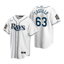 Nike Tampa Bay Rays #63 Diego Castillo White Game 2020 World Series Game MLB jersey