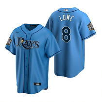 Nike Tampa Bay Rays #8 Brandon Lowe Light Blue Rays Game 2020 World Series Game MLB jersey
