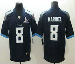 Nike Tennessee Titans #8 Marcus Mariota With 2020 Super Bowl LIV Patch Navy Blue New Vapor Untouchable Authentic Stitched NFL Jersey