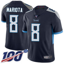 Nike Tennessee Titans #8 Marcus Mariota With NFL 100th Season Patch Navy Blue Vapor Untouchable Authentic Stitched NFL Jersey