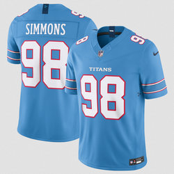 Nike Tennessee Titans #98 Jeffery Simmons Light Blue 2026 Vapor Authentic Stitched NFL Jersey