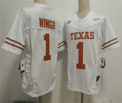 Nike Texas Longhorns #1 Ryan Wingo White 2026 Stitched Jersey