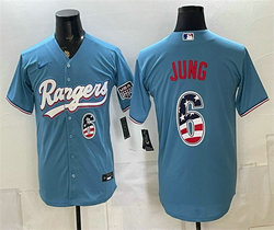 Nike Texas Rangers #6 Josh Jung Blue 2026 USA 250 Fourth of July Baseball Jersey