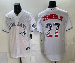 Nike Toronto Blue Jays #27 Vladimir Guerrero Jr. White National flag Baseball Jersey