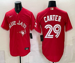 Nike Toronto Blue Jays #29 Joe Carter Red Authentic Stitched MLB Jersey