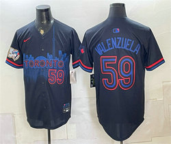 Nike Toronto Blue Jays #59 Brandon Valenzuela Navy 50 Seasons Patch 2024 City Connect Baseball Jersey