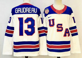 Nike USA #13 Johnny Gaudreau White 2026 Stitched Jersey