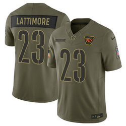 Nike Washington Commanders #23 Marshon Lattimore Olive 2025 Salute To Service Stitched Football Jersey