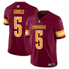 Nike Washington Commanders #5 Jayden Daniels Burgundy 2024 Draft Vapor Untouchable Football Jersey