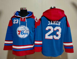 Philadelphia 76ers #23 LeBron James Blue NBA Stitched Hoodies