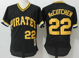 Pittsburgh Pirates #22 Andrew McCutchen Black Mesh Pullover Throwback Authentic Stitched MLB Jersey