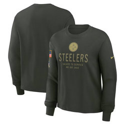 Pittsburgh Steelers Dark Green 2025 Salute To Service Sideline Dri-FIT Long Sleeve T-Shirt