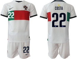 Portugal #22 COSTA Away 2022 World Cup National Soccer Jersey