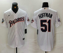 San Diego Padres #51 Trevor Hoffman White Throwback Stitched MLB Jersey