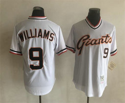 San Francisco Giants #9 Matt Williams White 9 front Throwback Authentic stitched MLB jersey